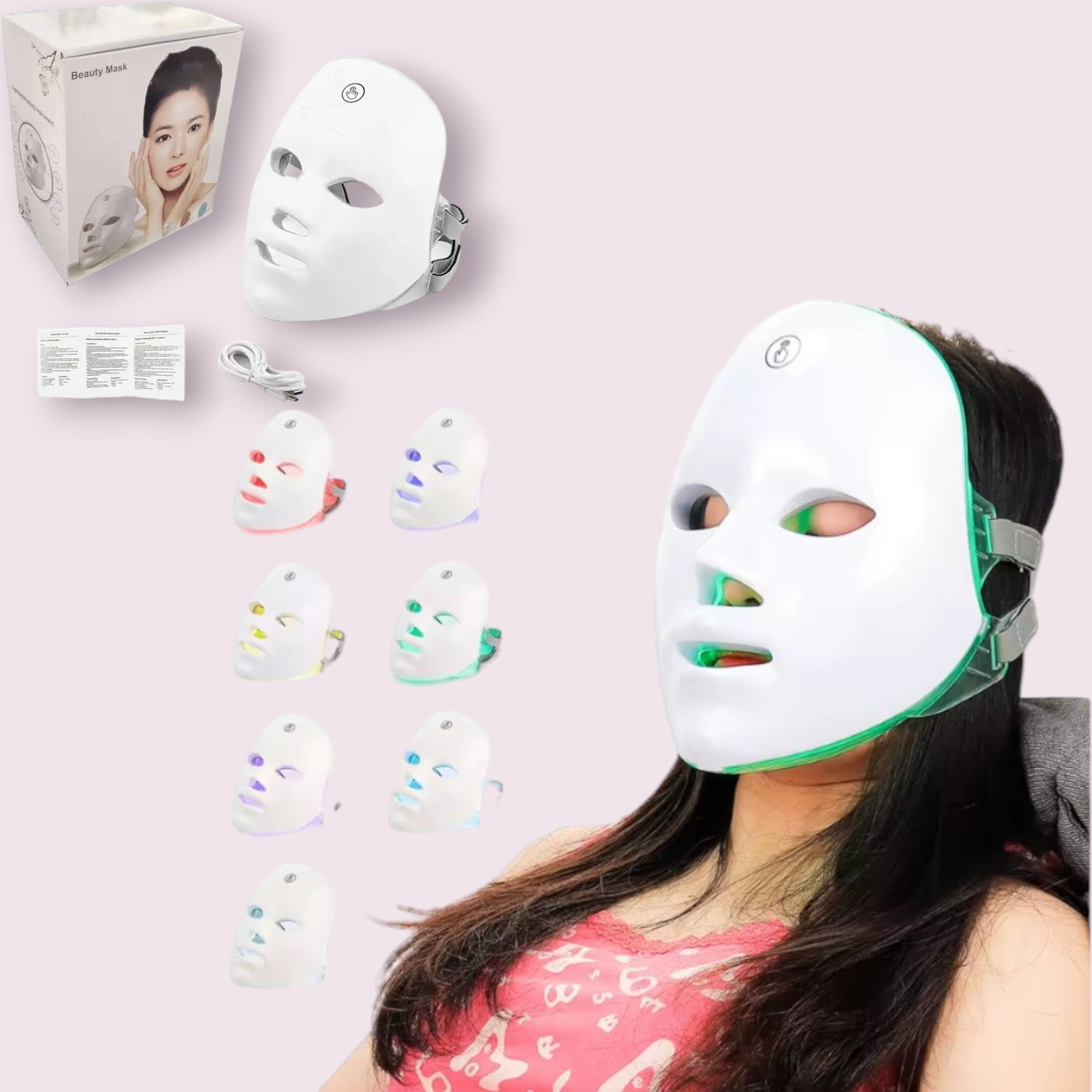 Mascara Facial Led de 7 Colores